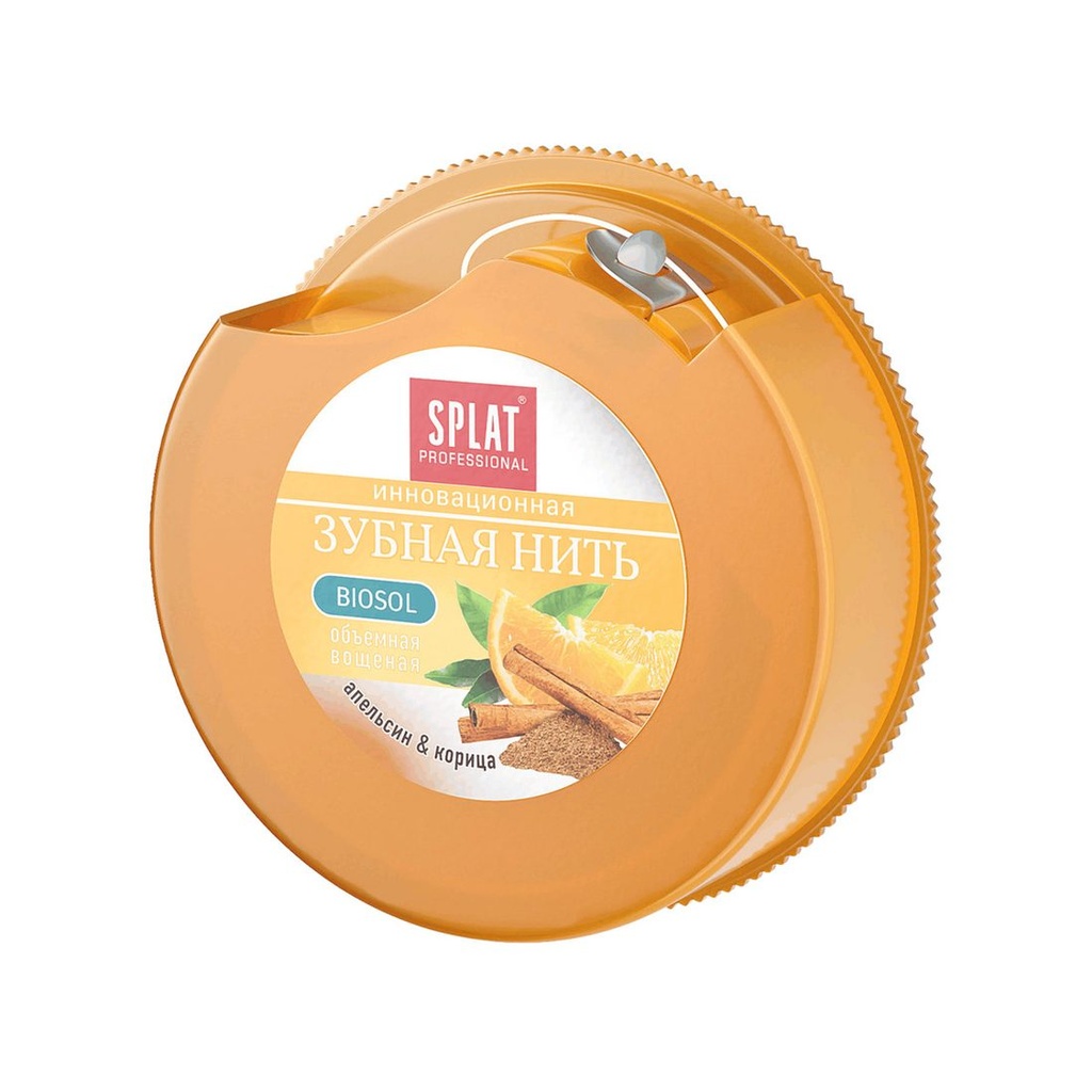 SPLAT Professional DentalFloss Waxed Expanding, Orange & Cinnamon, 40 m 2