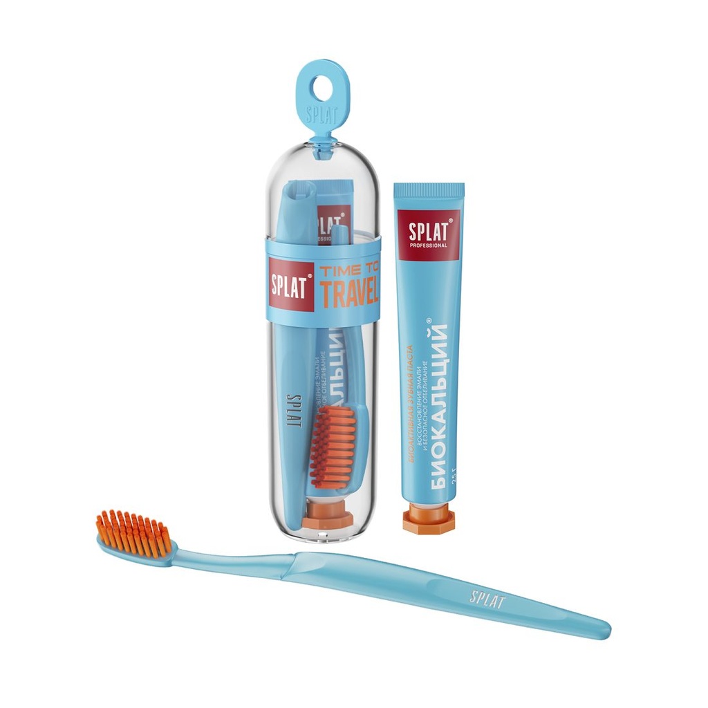 SPLAT Professional Biocalcium Travel Set Toothpaste & Brush, 25 g