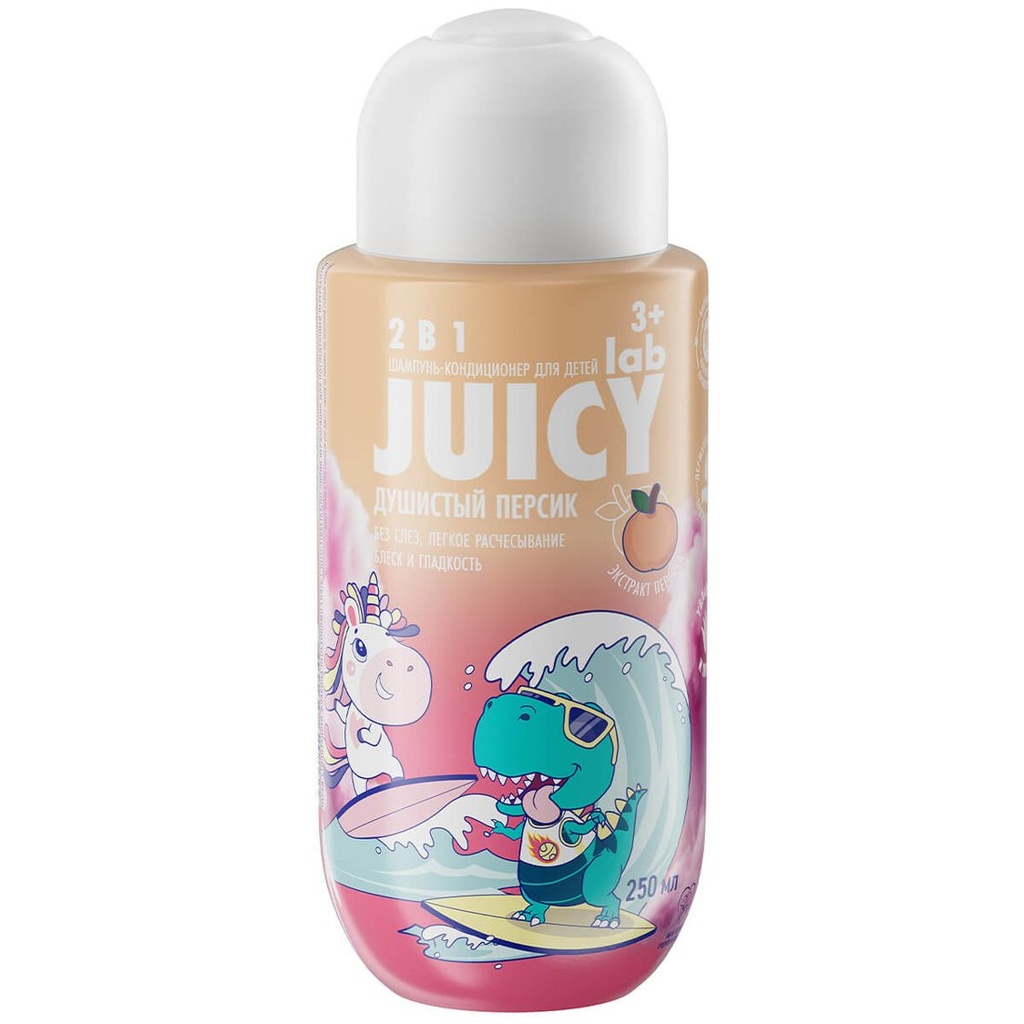 شامبو وبلسم الأطفال JUICY Lab 2 في 1 «الخوخ»، 250 مل