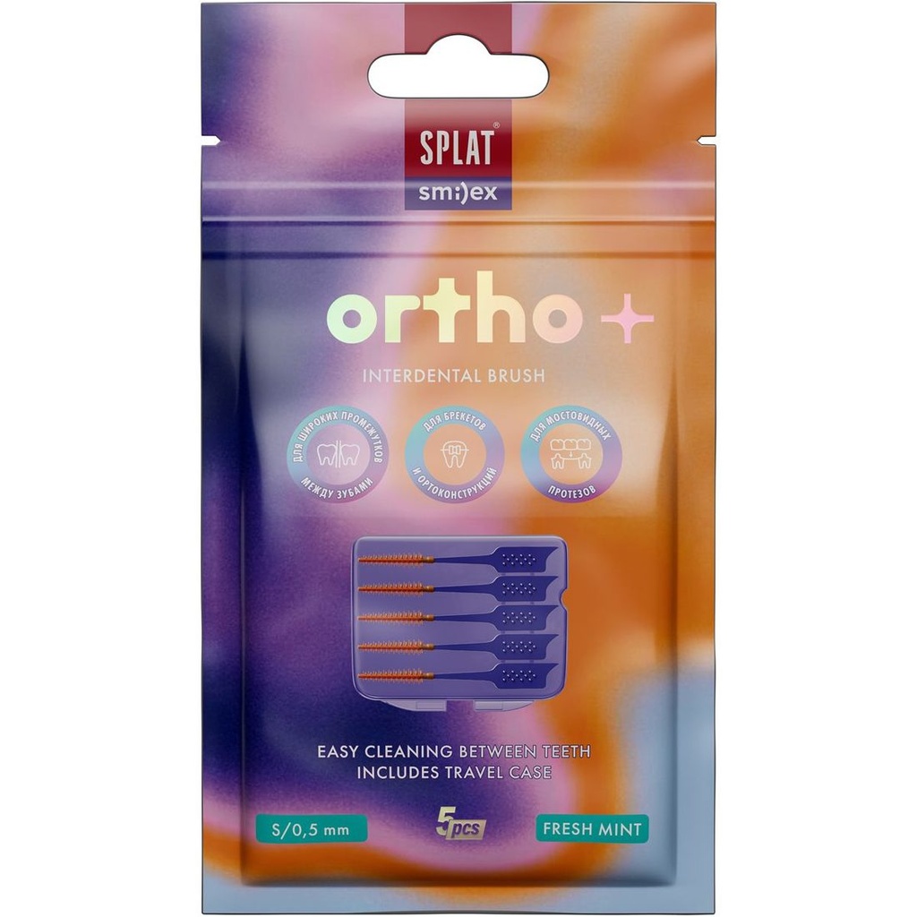 Smilex Ortho+ Interdental Brushes Mint, size S, soft, 5 pcs