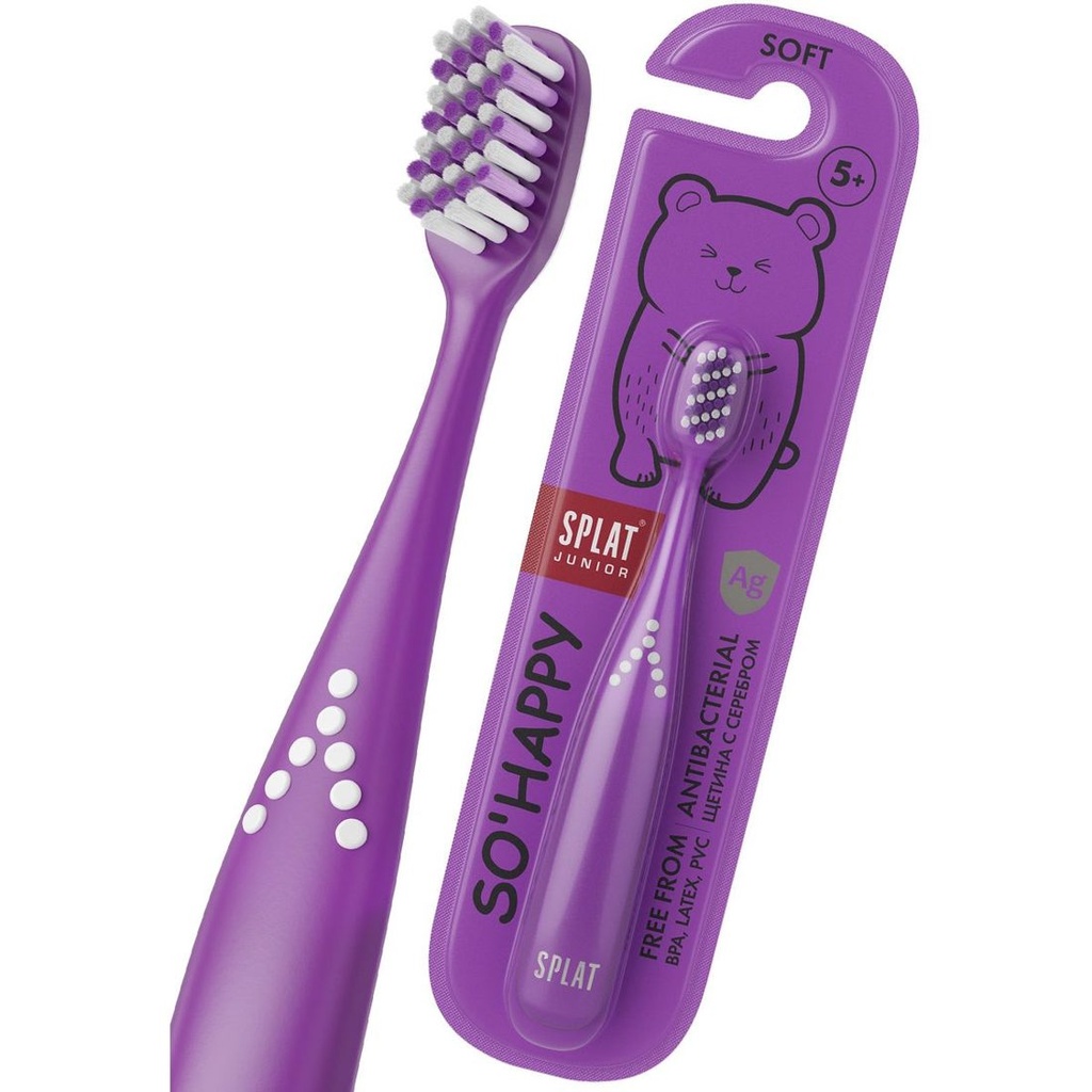 SPLAT Junior Kids Toothbrush with Silver Ions, 5+, soft